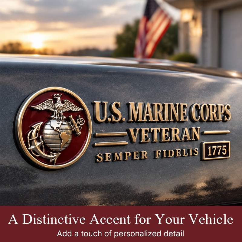 U.S. Military Veteran 3D Car Emblem – Honor Your Service, Show Your Pride