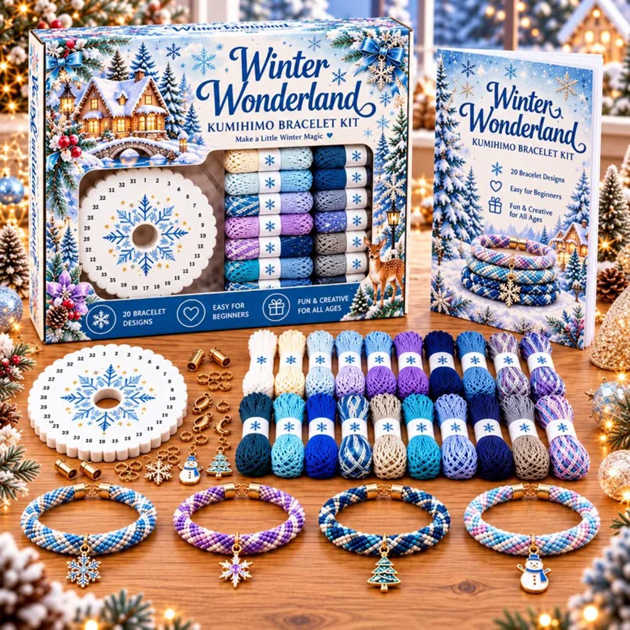 Winter Wonderland Kumihimo bracelet kit