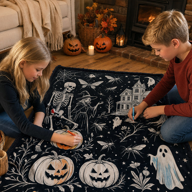 🎃 DIY Halloween Coloring Sherpa Blanket