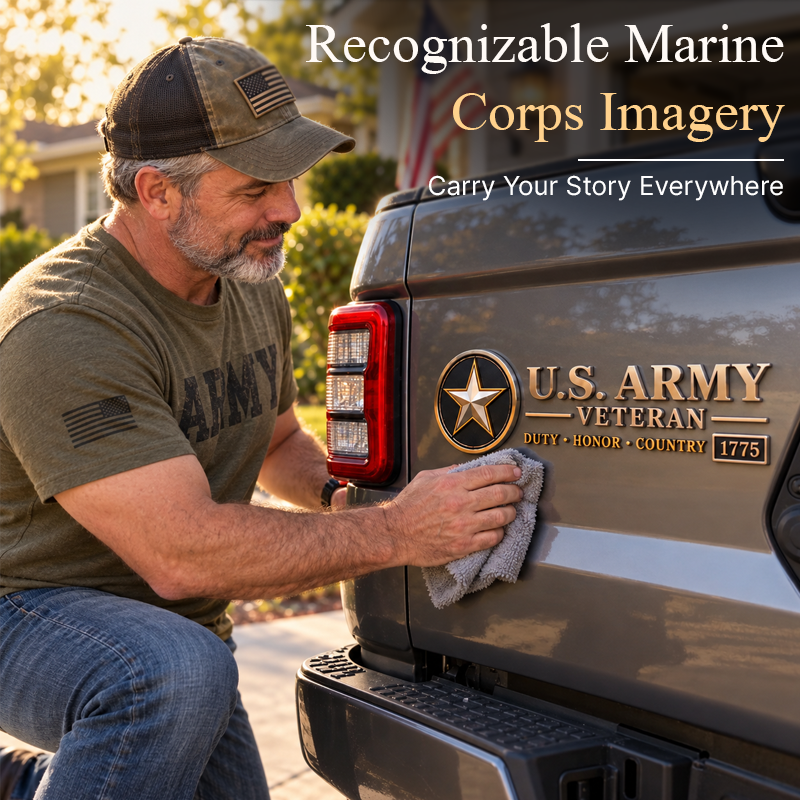 U.S. Military Veteran 3D Car Emblem – Honor Your Service, Show Your Pride