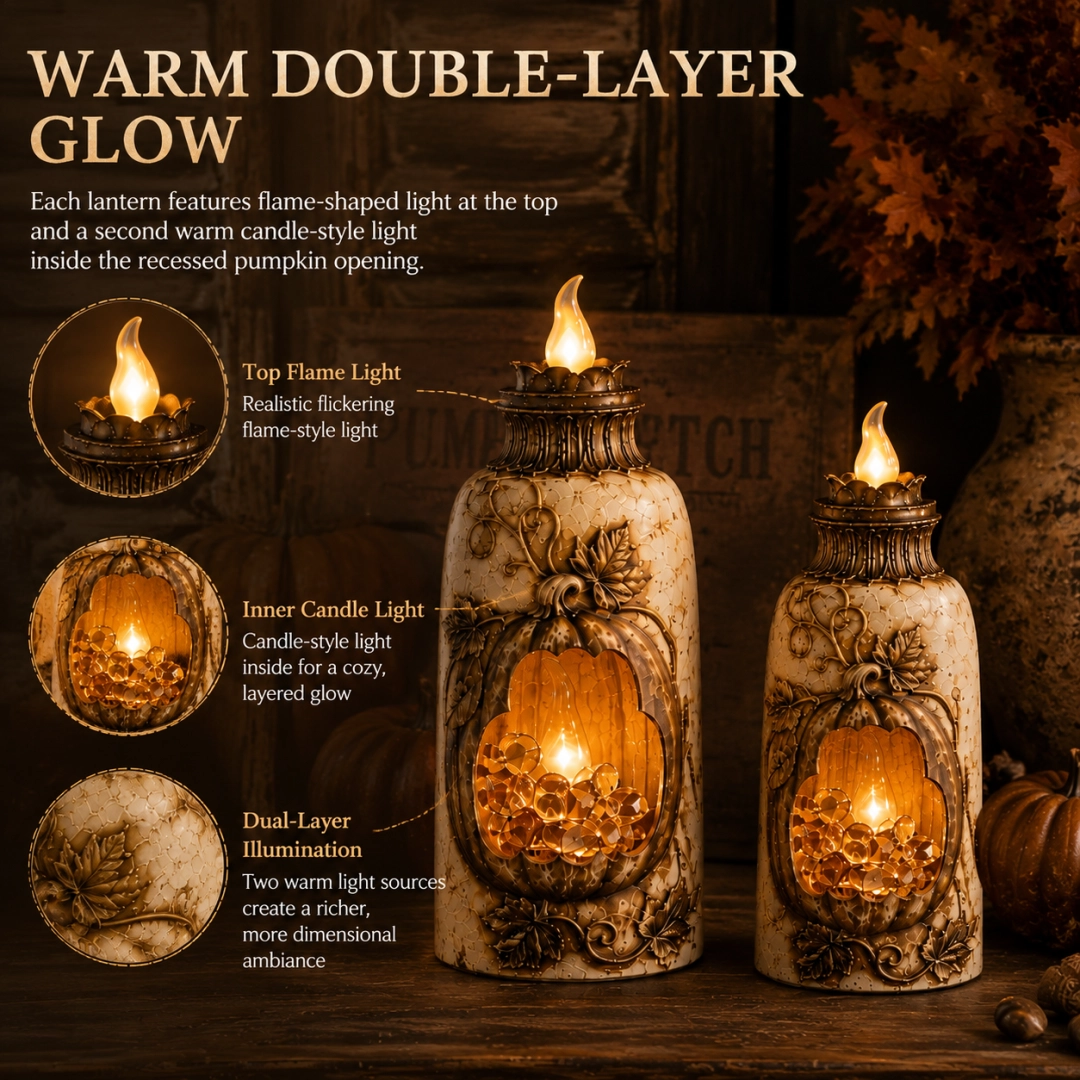🎃 Vintage Lighted Pumpkin Fall Decor