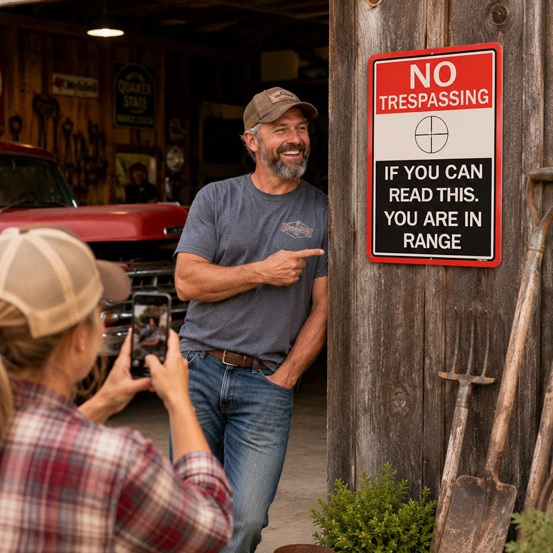 No Trespassing Sign – If You Can Read This, You're Within Range
