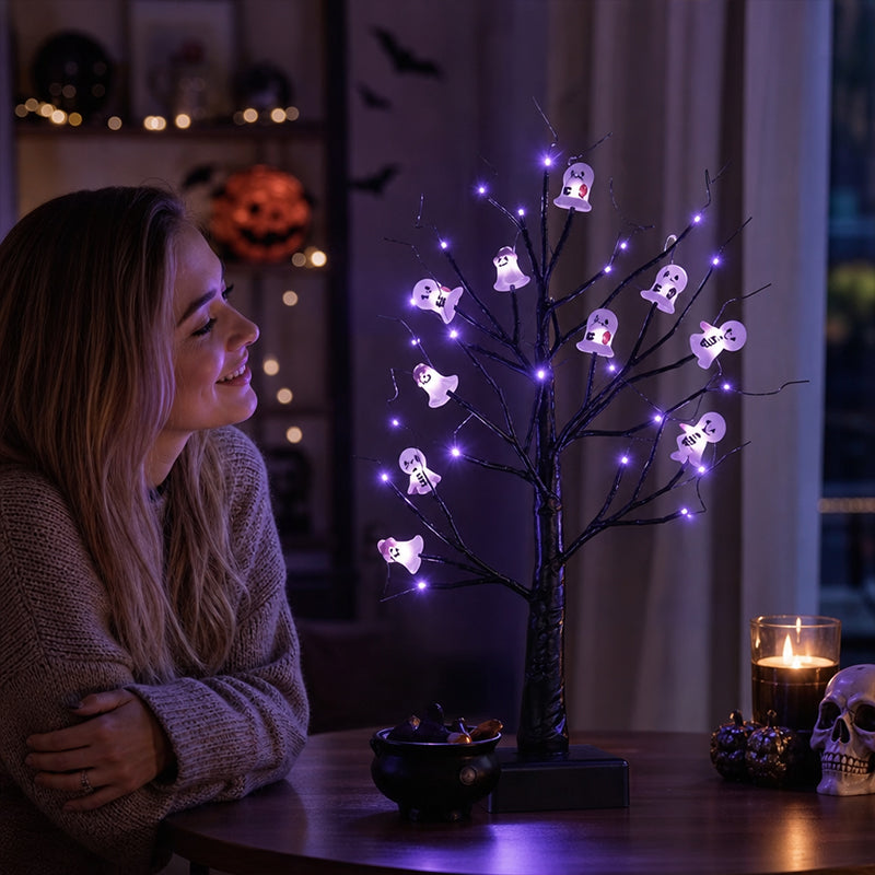 Haunted Glow Ghost Tree LED Light