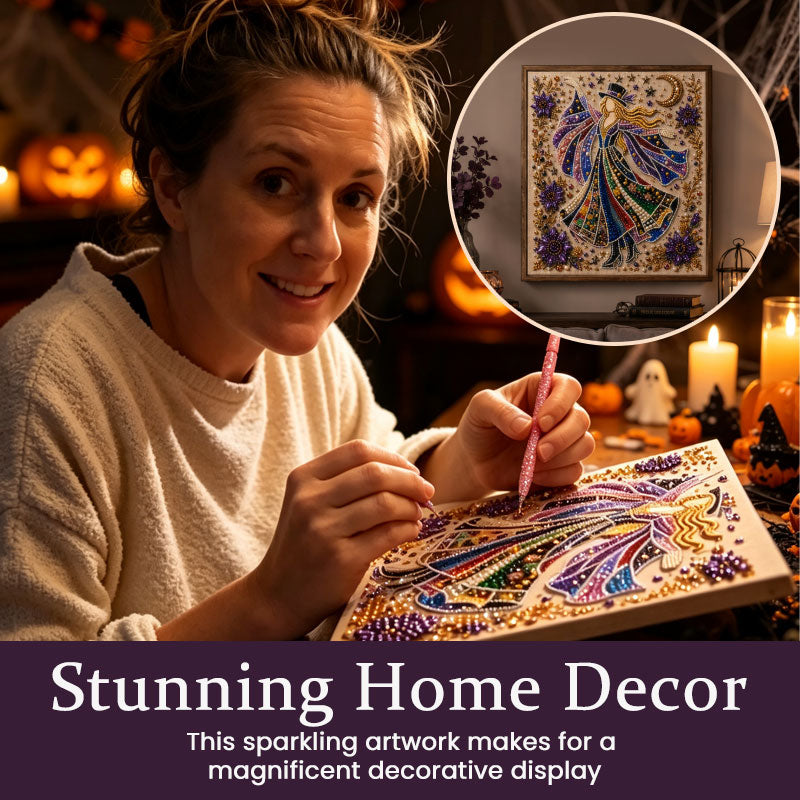✨ Enchanted Moon Witch Diamond Painting Kit