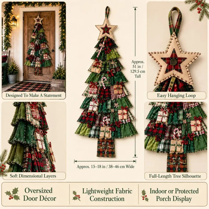 🎄 Heirloom Christmas DIY Patchwork Tree Door Hanging