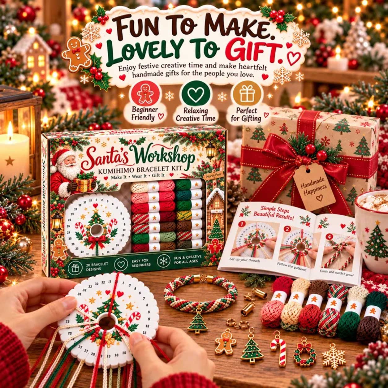 Santa's Workshop Kumihimo bracelet kit