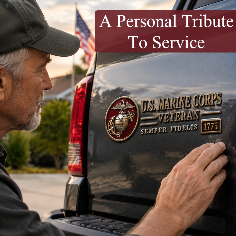 U.S. Military Veteran 3D Car Emblem – Honor Your Service, Show Your Pride