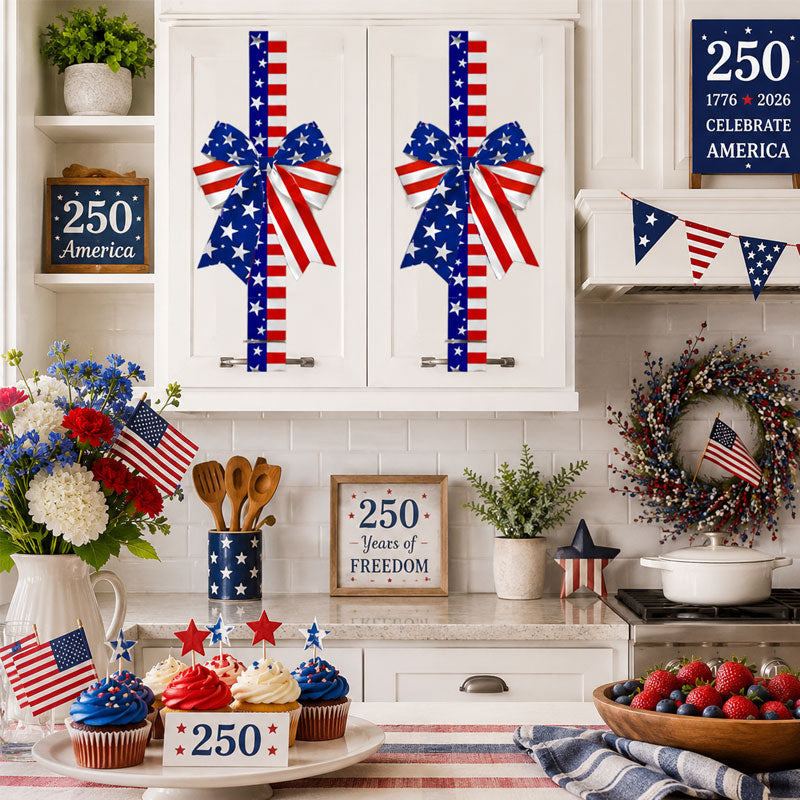 250th Anniversary Patriotic Ribbon Bow Decor