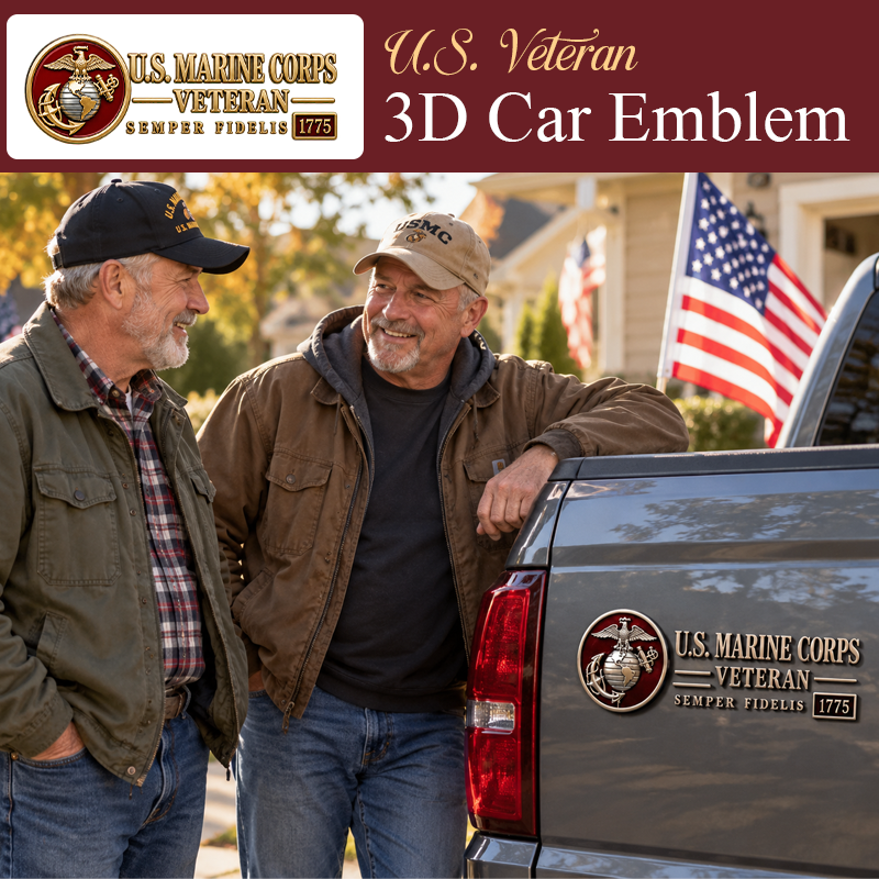 U.S. Military Veteran 3D Car Emblem – Honor Your Service, Show Your Pride