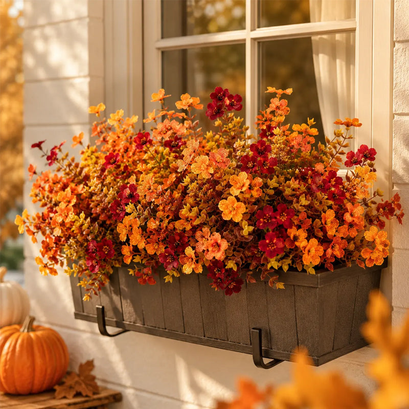 🍂Autumn Eucalyptus & Violet Artificial Flowers for Home Decor