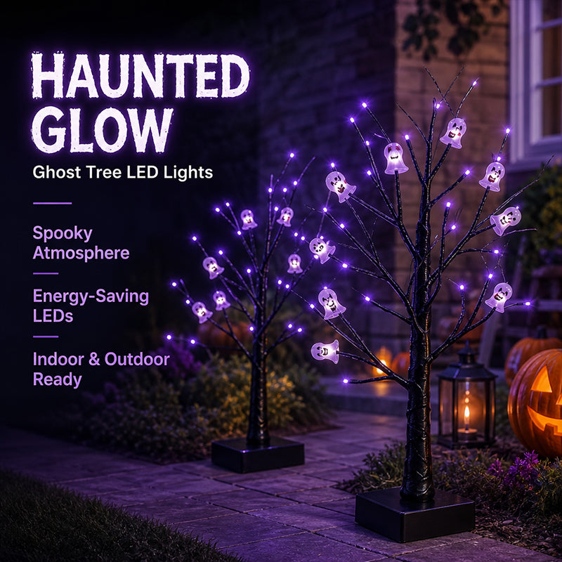 Haunted Glow Ghost Tree LED Light
