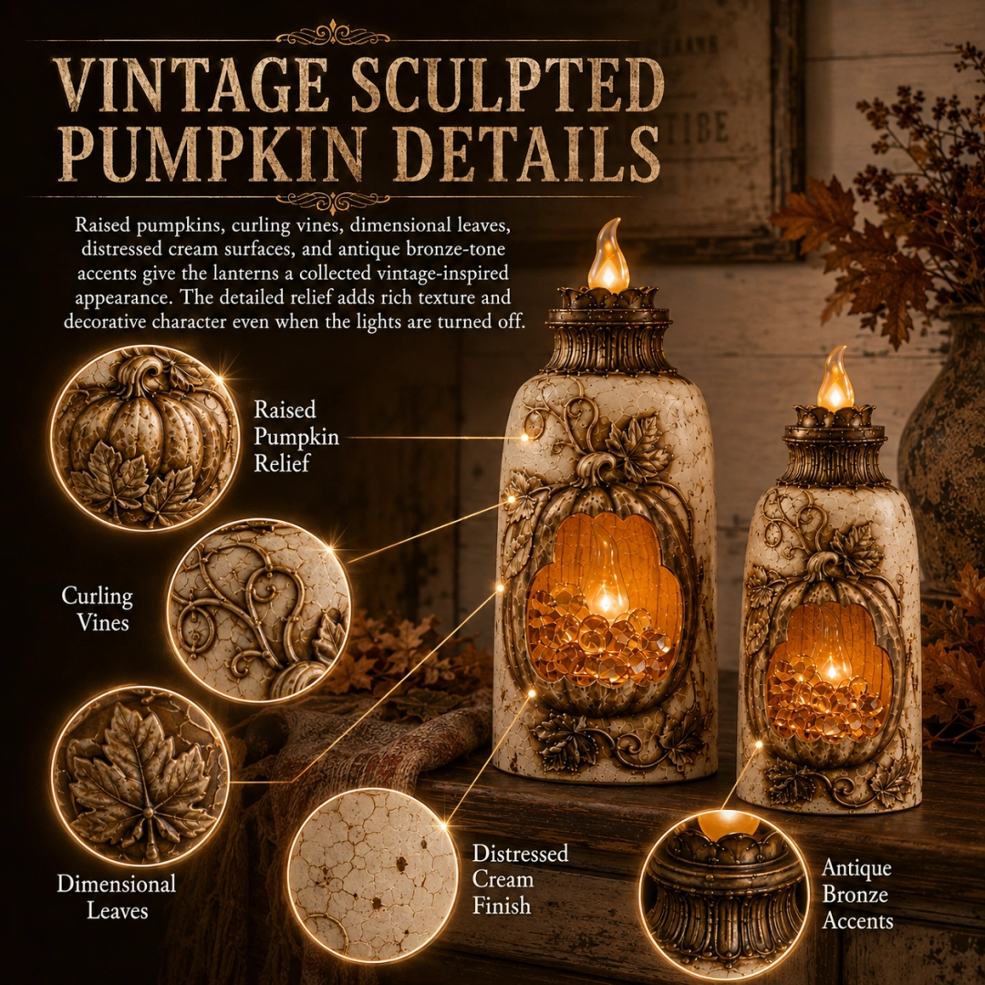 🎃 Vintage Lighted Pumpkin Fall Decor