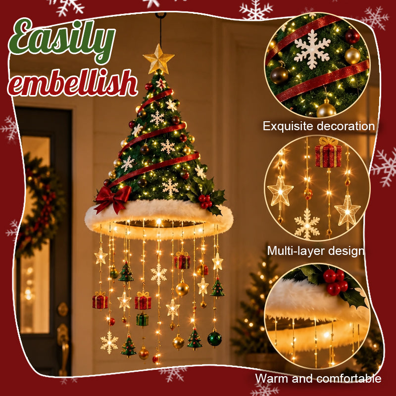 Lighted Christmas Hat Hanging Decoration – Warm LED Holiday Porch & Home Decor