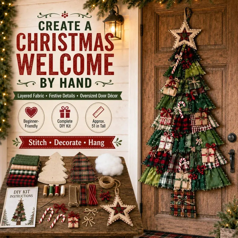 🎄 Heirloom Christmas DIY Patchwork Tree Door Hanging