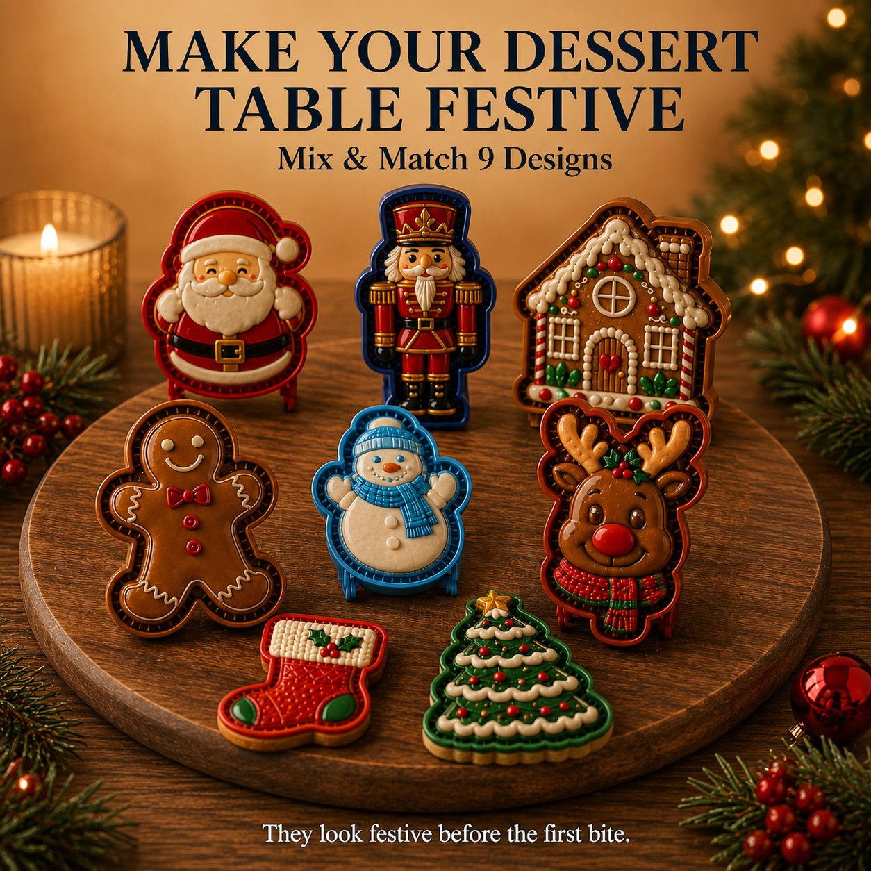 🎄 🎄 Christmas Character Mini Pie Maker – Holiday Hand Pie Mold & Press