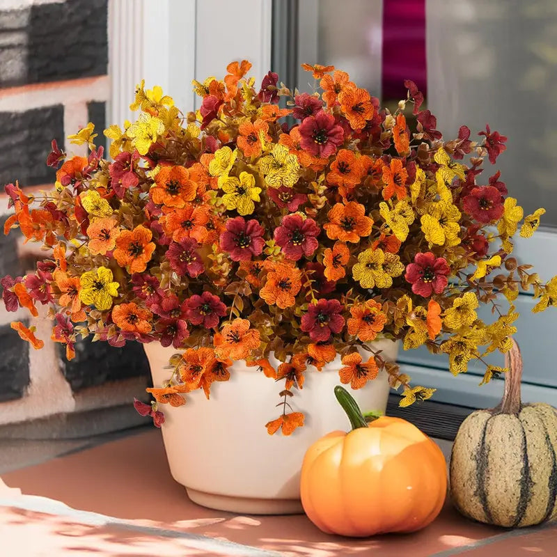 🍂Autumn Eucalyptus & Violet Artificial Flowers for Home Decor