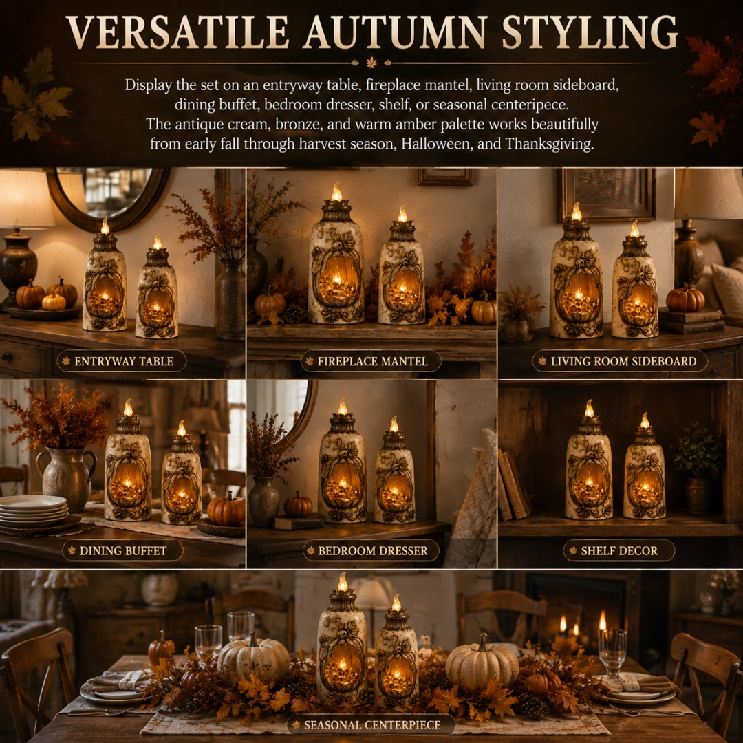 🎃 Vintage Lighted Pumpkin Fall Decor