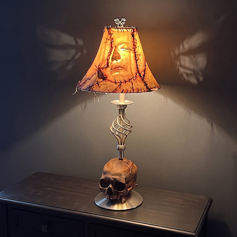 🎃Human skin lantern stitched with skull lamp