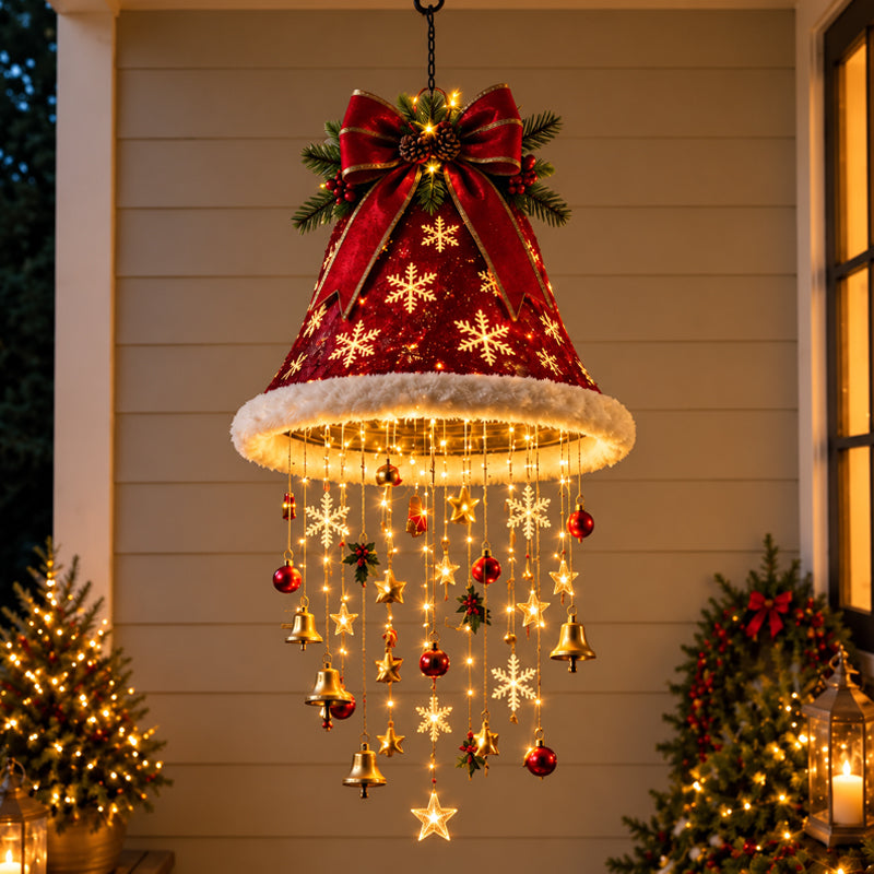 Lighted Christmas Hat Hanging Decoration – Warm LED Holiday Porch & Home Decor