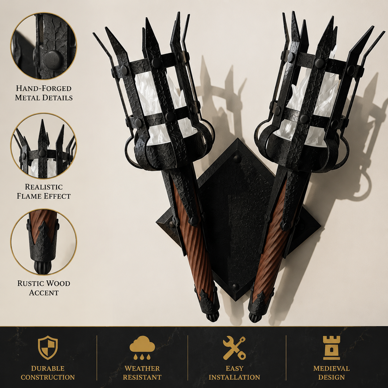 🔥Medieval Flame Torch Wall Light🏰