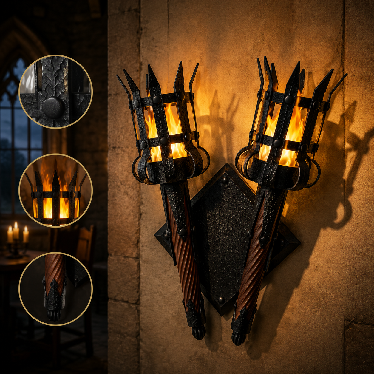 🔥Medieval Flame Torch Wall Light🏰