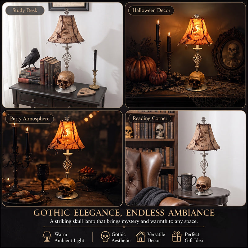 🎃Human skin lantern stitched with skull lamp