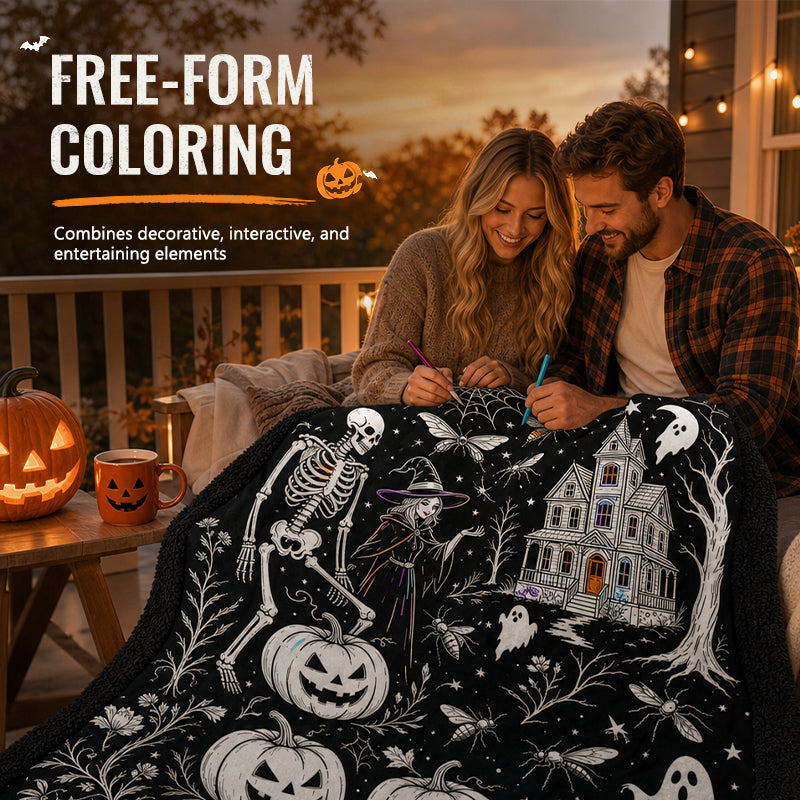 🎃 DIY Halloween Coloring Sherpa Blanket