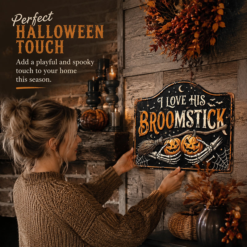 Halloween witch pumpkin decorative sign