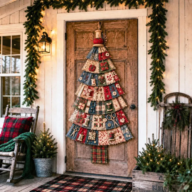 🎄 Heirloom Christmas DIY Patchwork Tree Door Hanging