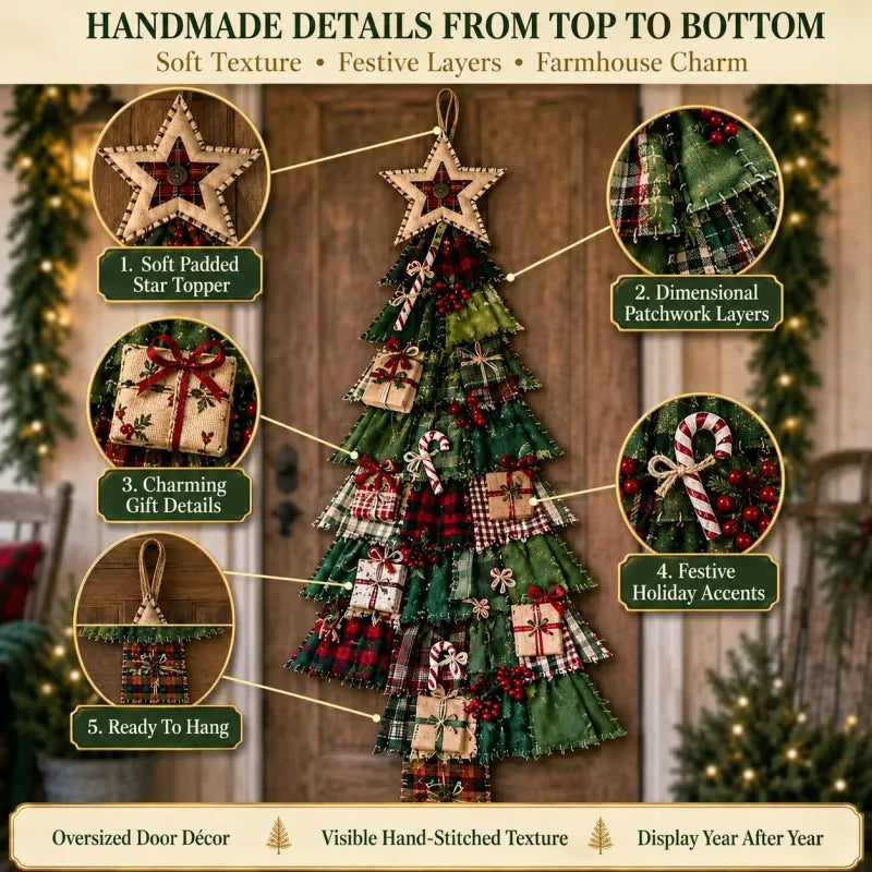 🎄 Heirloom Christmas DIY Patchwork Tree Door Hanging