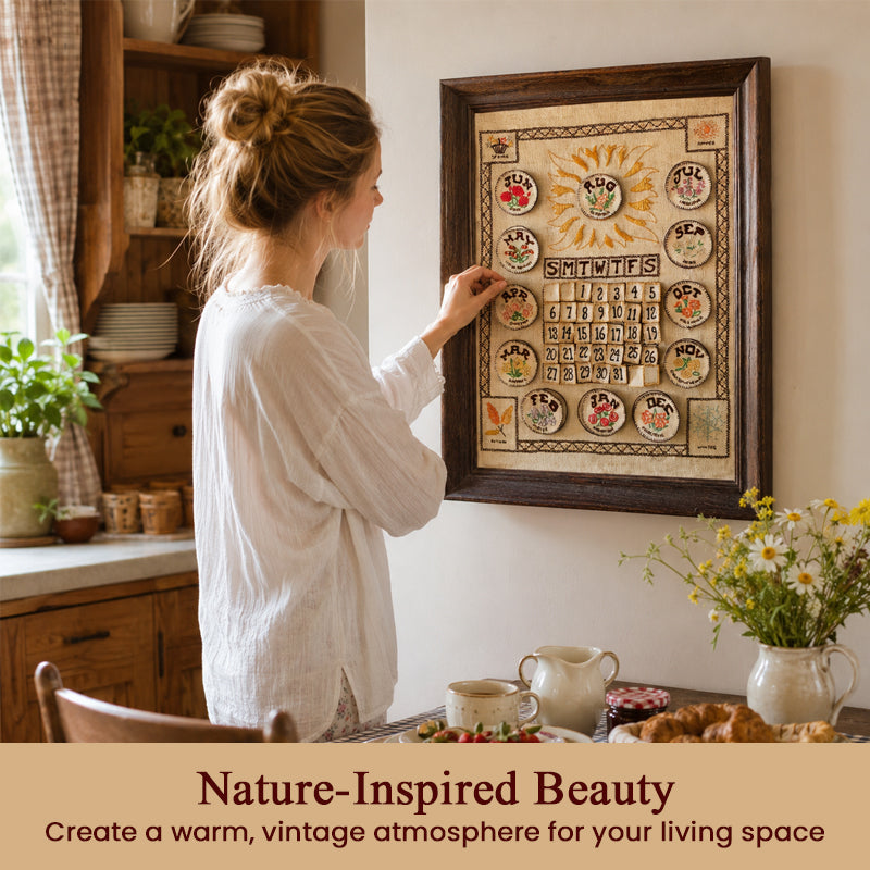 ✨Hand-Embroidered Perpetual Calendar Wall Art 