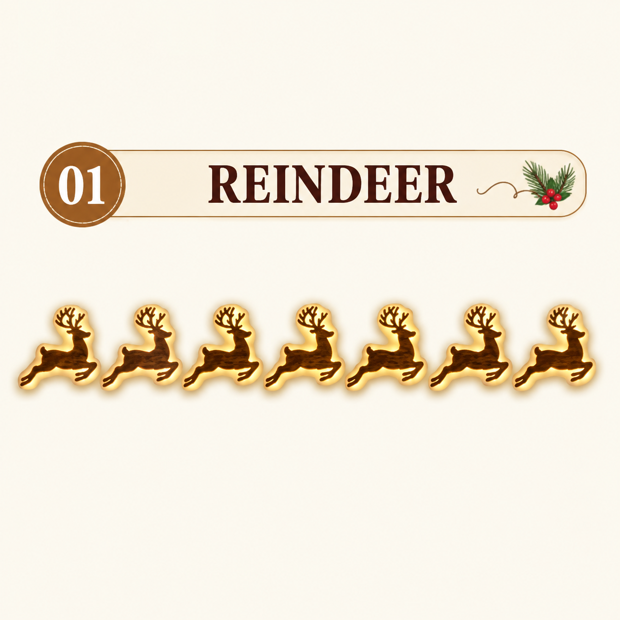 LED Reindeer Wall Decorations - Festive Christmas Lighting