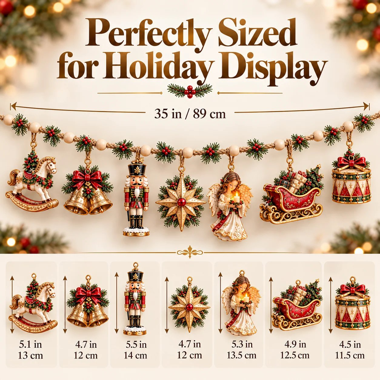 Christmas Heirloom Collection ornament dimensions