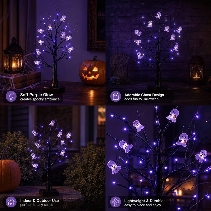 Haunted Glow Ghost Tree LED Light