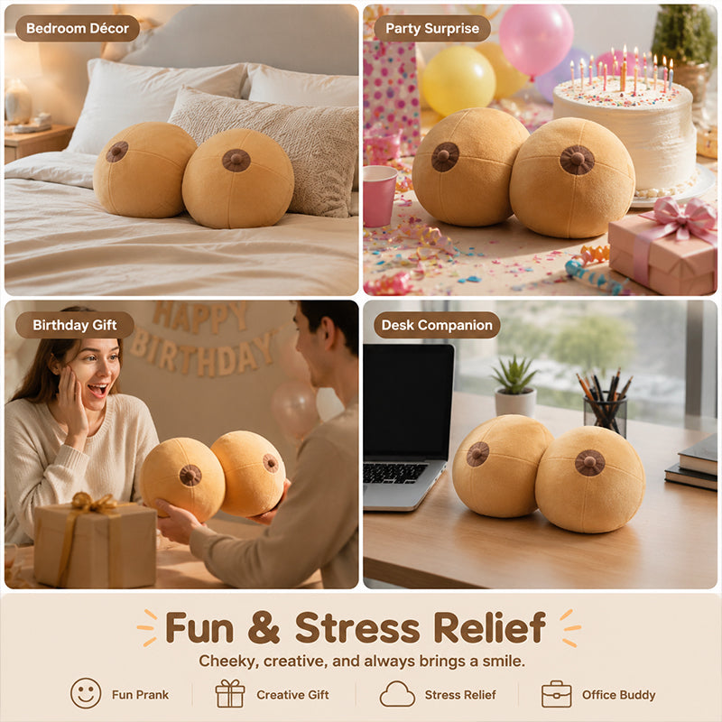 😄 Funny Boob Pillow – Hilarious Prank Gift & Soft Stress Relief Cushion