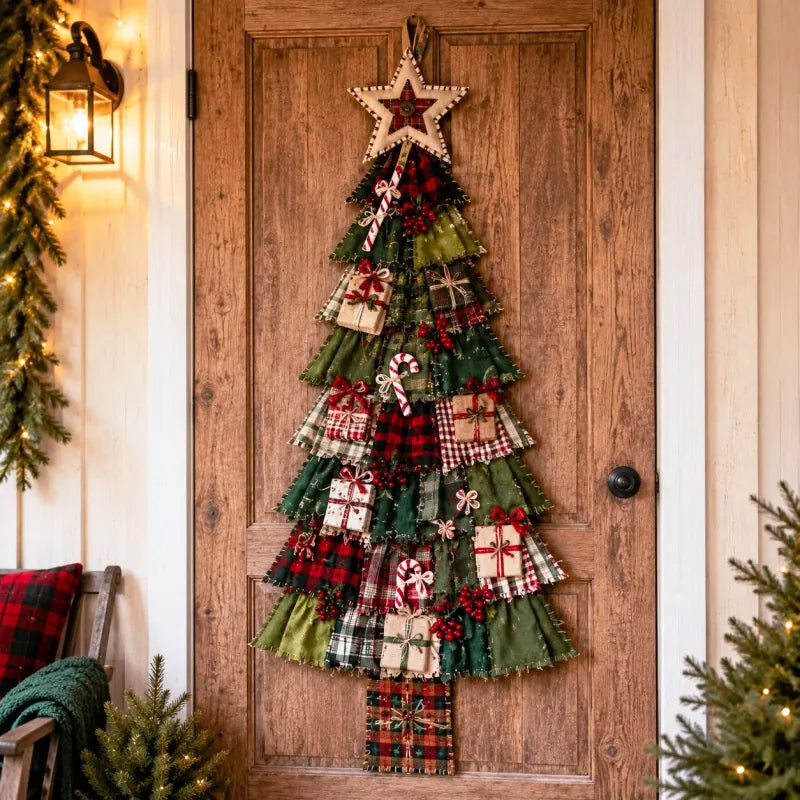 🎄 Heirloom Christmas DIY Patchwork Tree Door Hanging