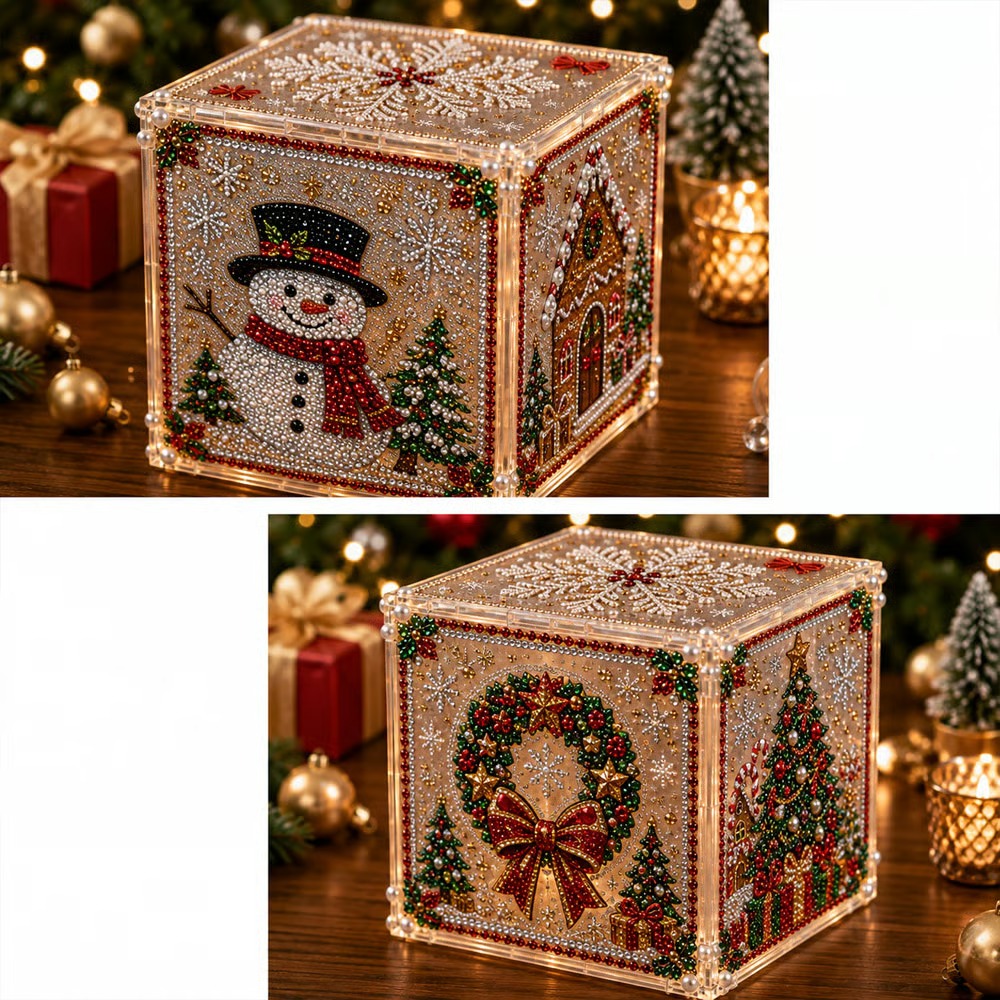 ✨ DIY Diamond Painting Storage Box – Festive 3D Craft & Decorative Organizer
