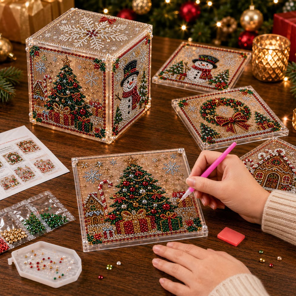 ✨ DIY Diamond Painting Storage Box – Festive 3D Craft & Decorative Organizer