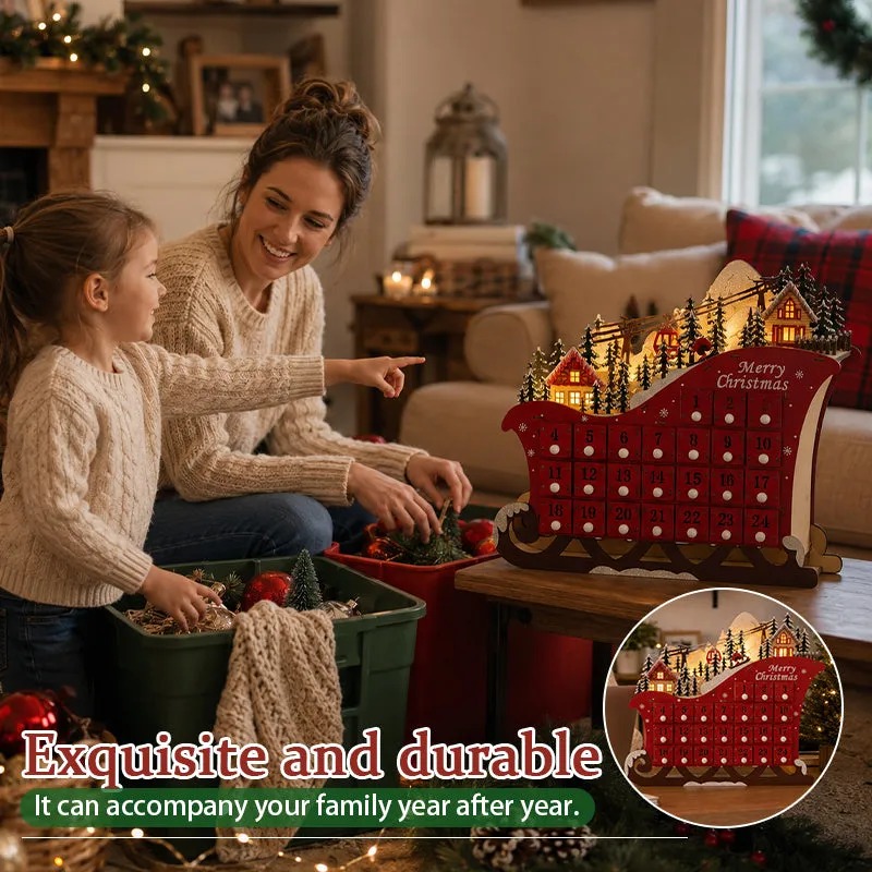 🎅 Christmas Magic Sleigh Advent Calendar – Light-Up 24-Day Countdown🎁