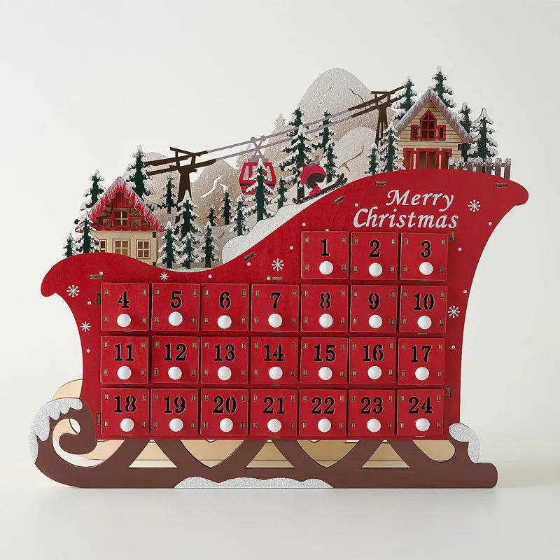 🎅 Christmas Magic Sleigh Advent Calendar – Light-Up 24-Day Countdown🎁