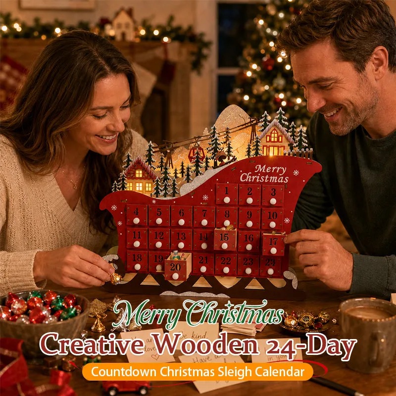 🎅 Christmas Magic Sleigh Advent Calendar – Light-Up 24-Day Countdown🎁