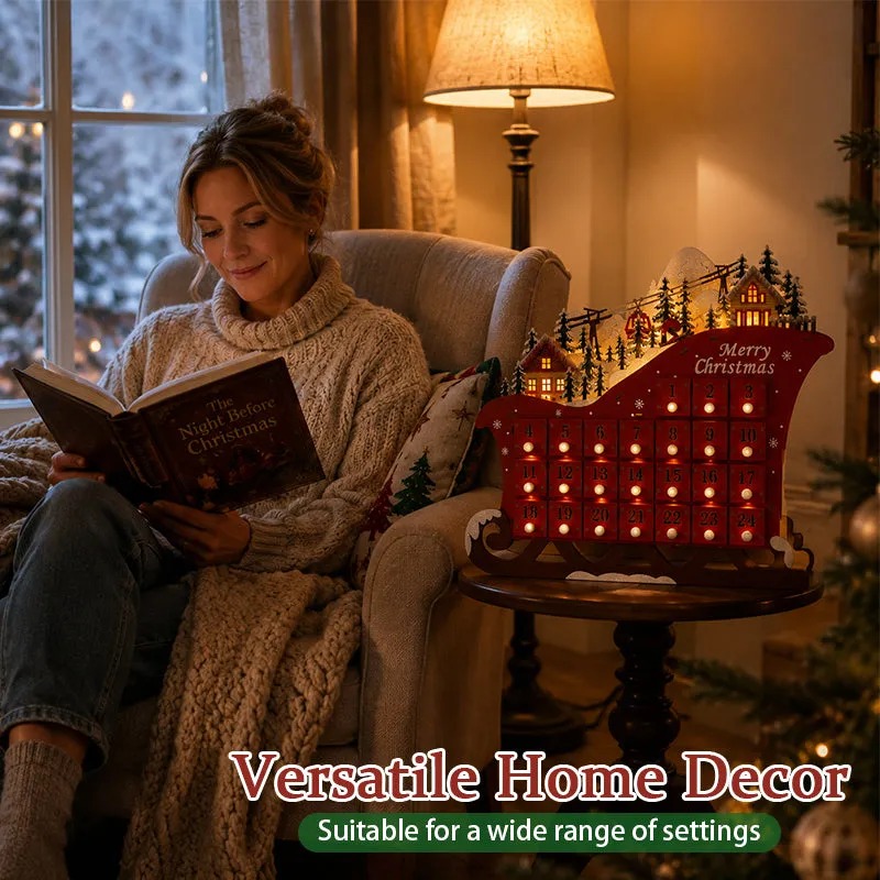 🎅 Christmas Magic Sleigh Advent Calendar – Light-Up 24-Day Countdown🎁