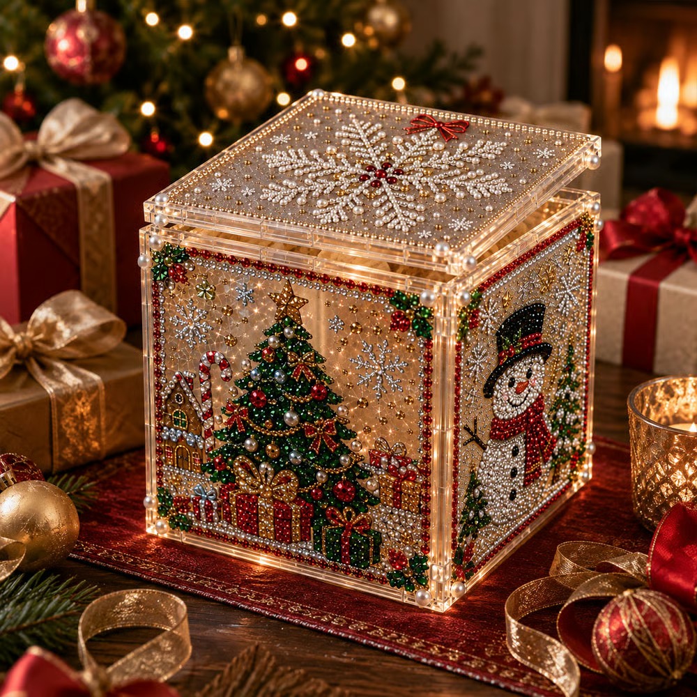 ✨ DIY Diamond Painting Storage Box – Festive 3D Craft & Decorative Organizer