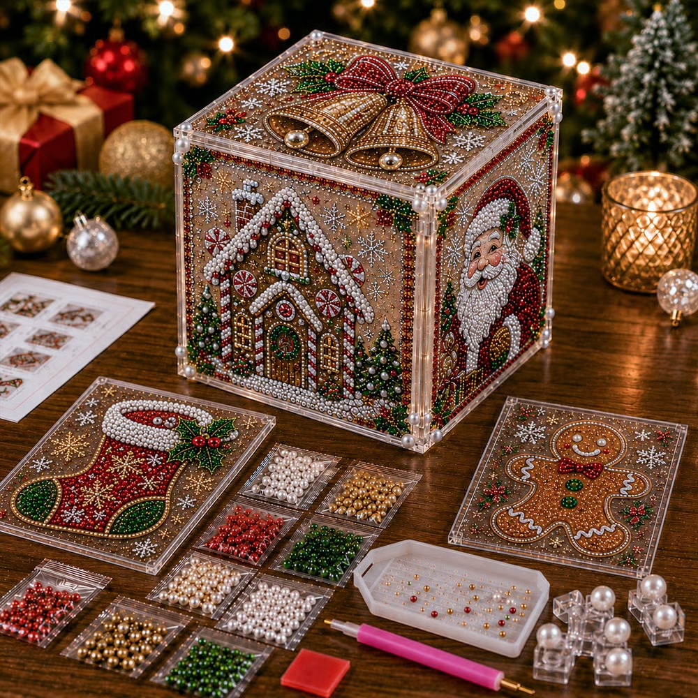 ✨ DIY Diamond Painting Storage Box – Festive 3D Craft & Decorative Organizer