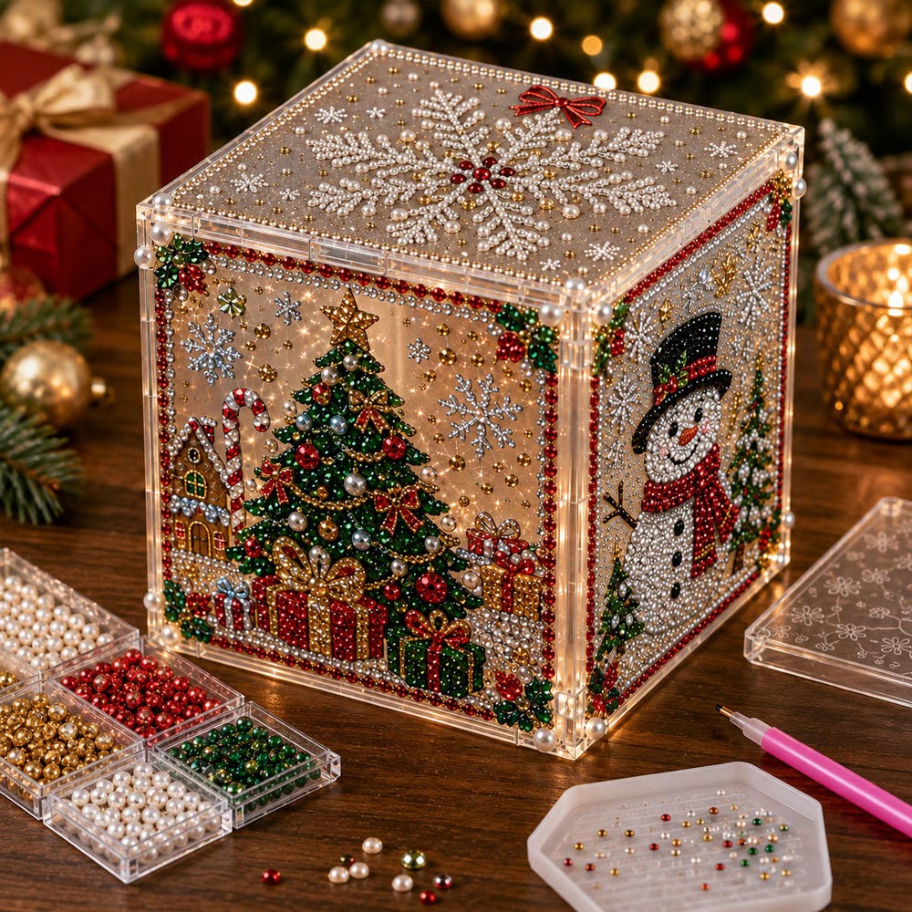 ✨ DIY Diamond Painting Storage Box – Festive 3D Craft & Decorative Organizer