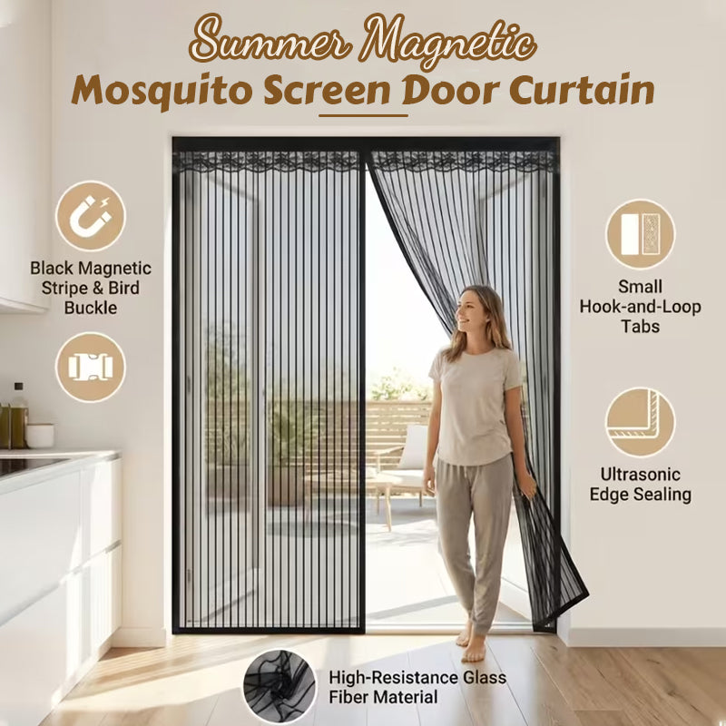 🦟 Hold skadedyr ude – monteres på 2 minutter! Dørgardinet af magnetisk net! 🚪✨