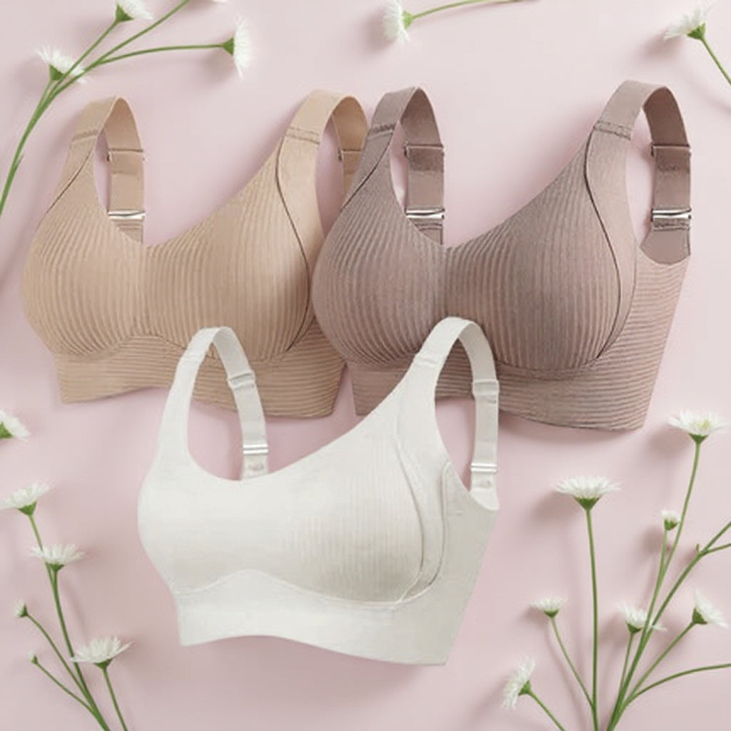 🎁 Helt ny kampagne: Køb 1 og få 3 sæt gratis 🔥 Trådløs push-up-bh med supergod støtte 👍  Sig farvel til hængende bryster