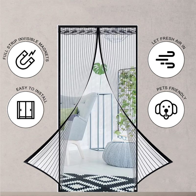 🦟 Hold skadedyr ude – monteres på 2 minutter! Dørgardinet af magnetisk net! 🚪✨