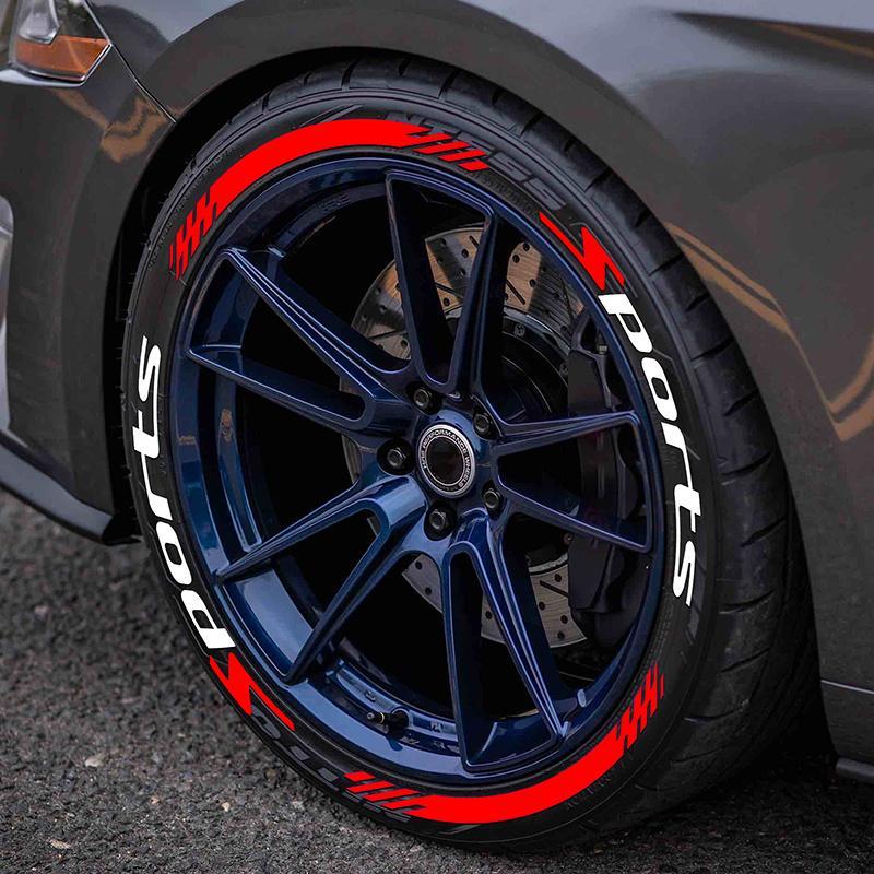 Universal vehicle exterior decoration tire lettering stickers