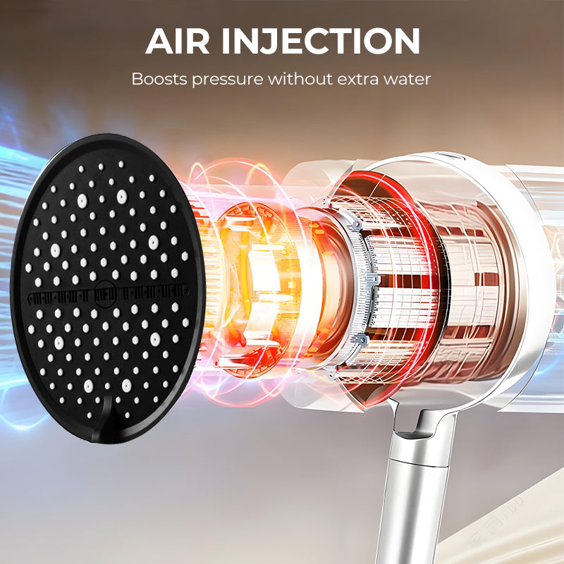 🌧️ Er vandtrykket for lavt? Dette regnbrusehoved er løsningen – med otte indstillelige stråleindstillinger leverer det et sandt skybrud! 💪🚿